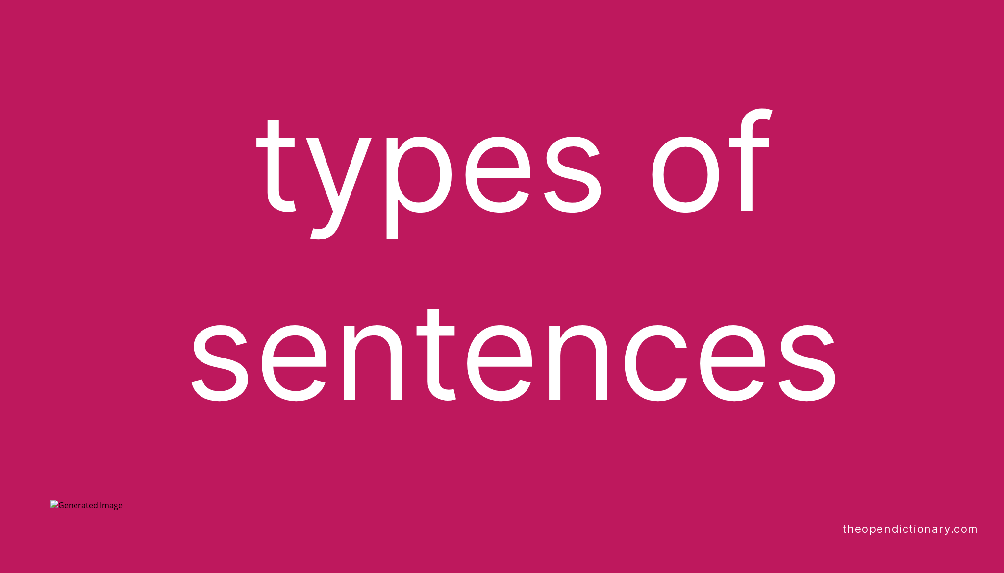 Types of sentences the open dictionary